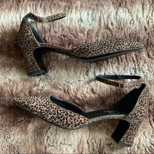Agl Leopard Print Ankle-Strap Block Heel Pumps - Brown/Black